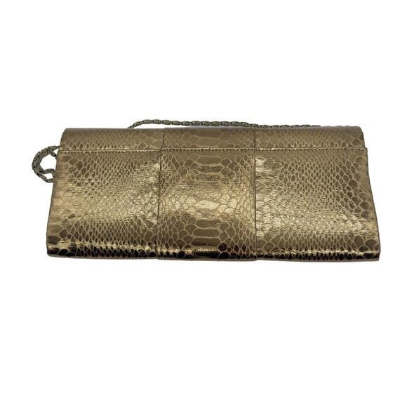 Kate Landry gold snake print small shoulder bag - Picture 3 of 6